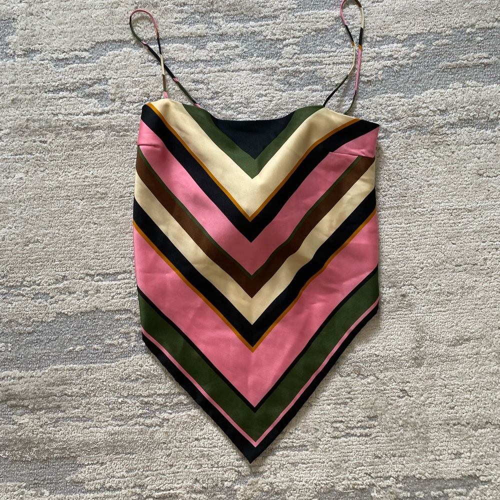 chevron zara bandanna top